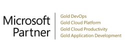 Microsoft Gold Partner for the DevOps, Cloud Platform, Cloud Productivity and Application Development competencies