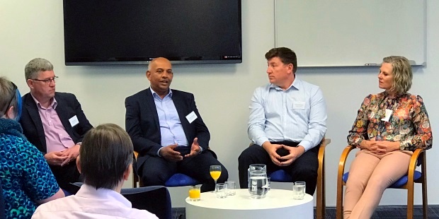 Channa Jayasinha sharing his ideas in the panel discussion with Chris Buxton, Richard Ashworth and Dianna Taylor