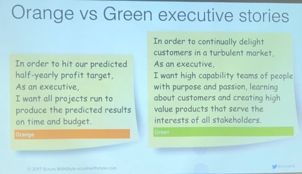 Orange vs Green executive stories