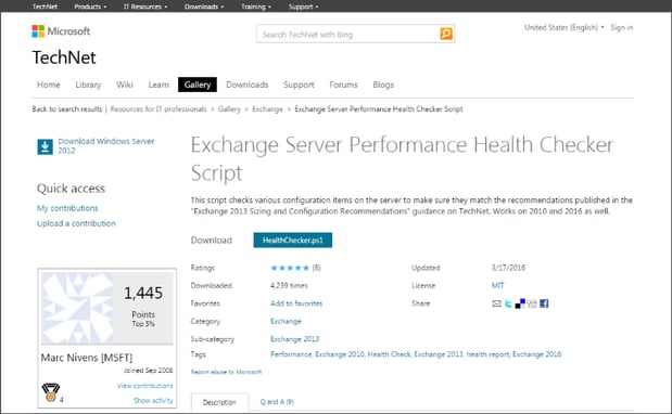 Exchange server performance health checker script to help with performance monitoringof Microsoft Exchange in production