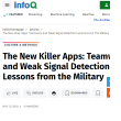 The New Killer Apps: Teamwork and Weak Signal Detection Lessons from the Military