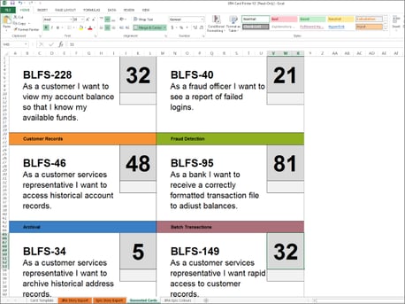 JIRA and Trello user story printing template