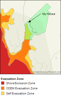 Visualising Spatial Data - visualisation of tsunami risk zone data in Wellington