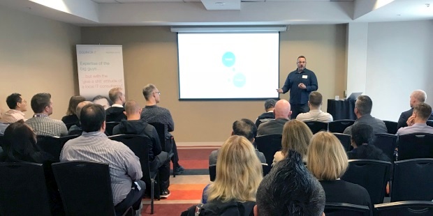 David Reiss, Equinox IT General Manager Cloud and Auckland, presenting stories of Azure DevOps adoption by New Zealand businesses